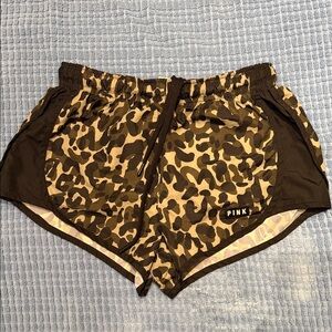 PINK Victoria's Secret Brown Camo Athletic Shorts small